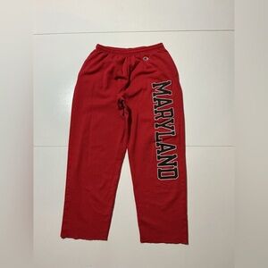 Champion Eco Fleece Maryland University Terrapins Red Graphic Sweatpants